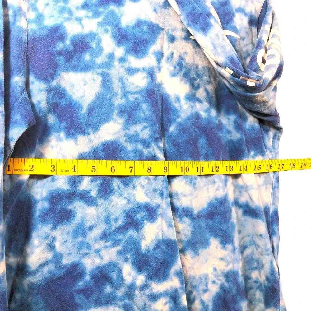 Hollister Mens S Long Sleeve Cotton Blue White Tie Dye Logo Graphic Streetwear - Picture 7 of 9